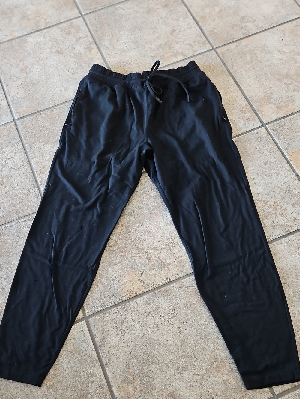 Fabketis Men's Black Jogger Pants - Casual Drawstring Activewear Size M